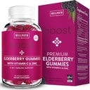 WellPath Boost Elderberry Gummies con Zinc & Vitamina C | Integratore di supporto immunitario per adulti | Vitamine Booster | Sambucol Black Gummy | Non-GMO & Vegan, 60 Ct