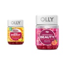 OLLY Extra Strength Gomma di energia quotidiana, Caffeina Free, 1000mcg Vitamina B12, CoQ10, Goji Berry & Undeniable Beauty Gummy, per capelli, pelle, unghie, biotina, vitamina C, Keratin, Chewable Supplement