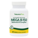 Natures Plus Mega B150 Complex, rilascio prolungato - 60 compresse vegetariane - Massimo potere B supplemento di vitamina complesso - senza glutine - 60 porzioni