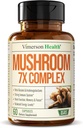 Potente Mushroom Complex con Tail Turchia, Lions Mane Extract, Shiitake Mushrooms, Reishi, Cordyceps, Maitake, Chaga & More – 7-in-1 Mushroom Supplemento per Clarity Mentale, Natural Energy & Focus