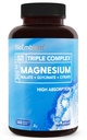 BioEmblem Triplo Magnesio Complesso | 300mg di Magnesio Glycinate, Malate, & Citrato per Muscoli, Nervi, & Energy | Alto assorbimento | Vegan, Non OGM | 180 capsule