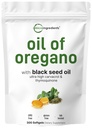 Micro Ingredienti Olio di Oregano Softgels, 300 Conte | 2 in 1 Formulato con Olio di semi neri, Carvacrol 4X Forza & Thymoquinone | Basato su piante, Non OGM, & Supporto immunitario