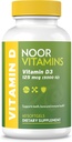 Noor Vitamins Halal Vitamin D, Halal Vitamin D3, 5000 IU Softgels, Supporta Bone, Immune & Heart Health, da Safflower Oil a massimizzare l'assorbimento, Non-OGM, Gluten Free & Halal (60 Conte)...