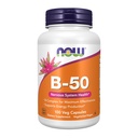 NOW integratori alimentari, vitamina B-50 mg, produzione energetica*, salute del sistema nervoso*, 100 capsule di veg