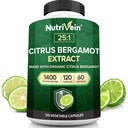 Nutrivein Premium Citrus Bergamot Supplemento 1400mg 25:1 Bergamia Extract - 60 Day Supply (120 Capsule): Potente Citrus Bergamot 1400 mg+ Alta Concentrazione - Cuore e Sistema circolatorio