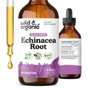 Gocce di echinacea organica e selvatica - Integratore di supporto immunitario con Echinacea Angustifolia - Tintura di estratto di radice liquida - Vegan, Zucchero & Alcol-Free - 4 fl oz