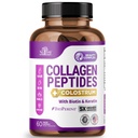 Peptidi di collagene per le donne con Colostrum, Biotina e Keratina - Tipo I, II, III, V, X - 5X Absorbimento Superiore - Capelli e Vitamine - Collage per le donne - Pillole di collagene - 60 Capsule