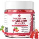 Magnesio Potassio Supplemento Gummies - Nuova formula calma Magnesio Glycinate Gummies & Potassium Citrate 200 mg Più Omega 3, B6, D3, K2 & Calcium per Zzz, Gambe & Muscolo - 120 Conte