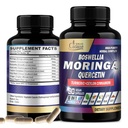 Organic Cadane Moringa Foglia con Turmerico, Boswellia, Quercetin, Ceylon Cinnamon, Santo Basilio, Ginger e Pepe Nero - 8in1 Integratori - 90 Capsule Veggie per 3-Month Alimentazione