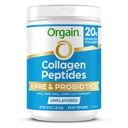Peptidi di collagene idrolizzato dell'orgaina + polvere prebiotica e probiotici per le donne e gli uomini, collagene di Fed di 20g dell'erba, 1 miliardo di CFU - Supporta la digestione, capelli, pelle & salute comune, non OGM, tipo I & III, 1 lb