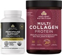Probiotici certificati biologici rigenerativi per la menopausa, 60 conte + polvere proteica multi collagene non aromatizzata, 45 Serve