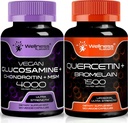 WELLNESS LABSRX Glucosamine Chondroitin MSM | Quercetina con capsule di Bromelain