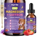 Magnesio Glycinate Gocce liquide, 1000mg Magnesio Glycinate, Citrato & Threonate con fibra di cellulosa, L-teanina, Vitamina B & C per il sonno, Muscolo, Energia & Relax, Aroma di limone senza zucchero