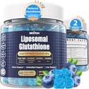 Liposomal Glutathione Gummies Chews, 1100mg Concentrated Formula - 98% Biodisponibile w/Vitamin C, ALA, NAC & Milk Thistle for Antioxidant - Liver Cleanse Detox Supplement, Vegan, 120 ct