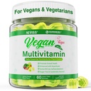 NEVISS Vegan Multivitamina per le donne e gli uomini w/metil B12, D3 K2, Plant Based Omega 3 (DHA+EPA), ferro, colina, zinco, tutto il cibo Vitamine giornaliere Gummies per vegani e vegetariani, senza zucchero, 60Cts