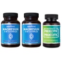 Zentastic 2 Pack 4-in-1 Magnesio Complesso - Magnesio Chelato Glycinate, Malate, Taurate & Lactate & 1 Confezione Probiotici & Prebiotici
