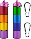 Portatile piccolo portachiavi in metallo, portachiavi in metallo, portabicchieri in acciaio impermeabile da viaggio, contenitore di pedana in lega di alluminio,Compartment per il supporto di integratori, vitamine e medicina