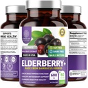 N1N Premium Black Elderberry Capsule per Adulti [Max Strength] Pure e Potent Elderberry da Sambucus Nigra a Support Immunity & Skin Health, Non-OGM, Gluten Free, 60 Veg Caps