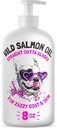 Wild Alaskan Salmon olio per cani e gatti - Pure Fish Omega 3 6 9 Liquid EPA DHA acidi grassi - Skin & Coat Supplement - Supporta la funzione congiunta, cervello, occhio, immunitario e salute del cuore - Made in USA 8 oz