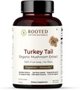 Estratto di funghi di tacchino dell'Attivo di ROOTED capsule | salute del cuore, sollievo dallo stress, fegato. USDA Organic, 35% Beta Glucans, biologico certificato (120 capsule)