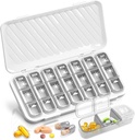 Organizzatore di pillole settimanali GloDeals - Grande organizzatore di medicina di 7 giorni, 3 volte al giorno, bianco