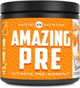 Amazing Nutrition Amazing PRE | Ultimate Pre-Workout Supplement | 30 Servings Powder | 2.5 Grams BCAA Per Serving (30 Serve, Arancio Naturale)