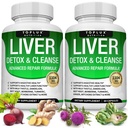 Detox & Repair Formula Liver Detox Supplemento – Latte Thistle with Dandelion, Artichoke, Turmeric, Radice di barbabietola, Turmeric & More for Natural Fast Herbal Cleansing Non-gmo Vegan 60 Capsule