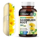 BIO KRAUTER Dandelion Root Capsule - 1800 mg di resistenza - 100 Count - Dandelion Root Supplement - Vegan Capsule per il supporto al fegato