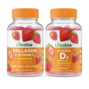 Collage vitale & Vitamina C + Vitamina D 5000 IU, Gummies Bundle - Grande degustazione, Integratore di vitamina, Senza glutine, OGM libero, Gomma masticabile