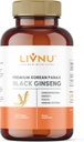 LivNu | Premium Korean Black Panax Ginseng | High Ginsenosides for Energy, Focus, Performance, Stamina e Supporto Immune | Pillole Vegane