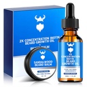 Olio di crescita del Beard & Beard Balm - Kit di crescita del cuscinetto con 2X Biotina di concentrazione per gli uomini, ingredienti naturali con olio di Argan, olio di Jojoba e vitamina (Sandalwood)