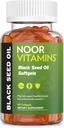 Noor Vitamins Halal Black Seed Oil Capsule, Vitamine Halal, 1000 mg Olio Seme Nero da Nigella Sativa, Thymoquinone, Non OGM, Gluten Free, 60 Conte