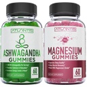 Ashwagandha & Magnesium Gummies per migliorare sonno e funzioni corpo rinforzato. Ashwagandha Boosts Mood & Energy - Magnesio aiuta a recuperare muscoli e allevia Cramps - Vegan
