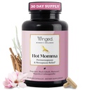 Integratori per la menopausa di mammina calda di benessere Winged per le donne - Supporto per il sollievo senza ormoni per Flash Hot & Night Sweats con Chaste Tree Berry, Multivitamins & More - 60 capsule vegan