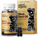 Gummie di olio di semi di semi di pecora e di peli 2000mg - Supporto per pelli e unghie w/olio di zucca - Nigella Sativa - Gummie di semi neri per l'immunità - 60 Omega 3 6 9 Chews