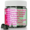 Soursop Graviola Curcumin Lycopene Broccoli Sprouts Sulforaphane Extract Gummies con curcumina curcuma Ginger pepe nero, Sop Sour Guyabano Leaf Supplement, Chew Chewable Pills Capsule Integratori