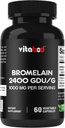 Integratore Bromelain 1000mg per Serving, 2400 GDU/g, Enzimi Proteolitici, Supporti Digestione di Proteine, 60 Conte - Non OGM & Gluten Free