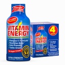 Vitamina Energy B12 11.000% Extra Strength Energy Shot Açaí Pomegranate 4 Pack, 260mg Natural Caffeine, B12 & B6, Nootropic Focus, Vitality, Zero Sugar, Gluten-Free, Vegan, Kosher, 1.93 fl oz