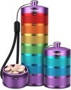 Organizzatore di pillole di viaggio in metallo, scatola di pillole settimanali impermeabile, contenitore di cassa portatile della grande lega di alluminio, titolare dell'organizzatore di medicina quotidiana di BPA gratuito 7 giorni per vitamina, supplemento, olio di pesce (7 colore)