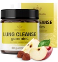 HERBAMAMA Lung Detox Gummies - Herbal Complex with Mushroom Blend for Lung Cleanse - Vegan, Non OGM Respiratory Support Supplement - 60 Pectin-Based Apple-Flavored Chews