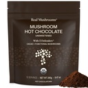 Mushrooms Real Unsweetened Hot Chocolate Mix con 5 difensori – Reishi, Chaga, Tail Turchia, Maitake, Shiitake – Coco Polvere non zuccherata – Organic Cacao Powder Supplement, Vegan, 15 Servings