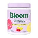 Bloom Nutrition High Energy Pre Workout con Beta Alanine, Ginseng e L Tyrosine per Amino Energy, Polvere di caffeina naturale da Estratto di tè verde, Keto, Miscela di bevanda senza zucchero, Limonata di lampone