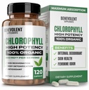 Benevolente clorofilla capsule 350mg - 100% naturale + Ultra clorofilla 20x Concentrazione di potenza per il miglioramento dell'energia, Supporto immunitario, Deodorante interno, Salute della pelle, Non-OGM, 120 capsule
