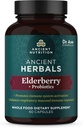 Antico integratore alimentare e probiotici, Antichi Herbals Black Elderberry Capsule, Supporto di sistema immunitario, Integratore alimentare completo, Senza glutine, Paleo e Keto Friendly, 60 capsule