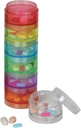 Ezy Dose settimanale (7-giorno) Caso di pillola impilabile giornaliero, Planner di medicina, scatola dell'organizzatore della vitamina, scomparti medi staccabili, facile da usare, colori arcobaleno, BPA Free