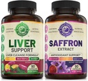 Formula di riparazione del detox del fegato e pure Bundle dell'estratto dello zafferano (una bottiglia ogni). Supporta la salute del fegato, il potenziamento dell'energia, il mood, la funzione metabolica. USA Made.