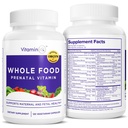 Vitamine Prenatali Intere Alimentari (120 capsule) Supporto naturale per la salute materna e fetale, Multivitamina Prenatale per le donne con colina, B Vitamine e altro, Vegan, No Soia, Gluten o Dairy