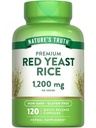Estratto di riso rosso lievito naturale 1200 mg | 120 Count | Non-OGM & Gluten Supplemento gratuito