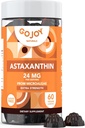 GOJOY NATURALS Astaxanthin Gummies 24mg – Integratore antiossidante ad alta potenza – Supporto per la salute della pelle, dell'occhio e dell'immunità – Vegan, senza zucchero, non OGM, senza glutine, senza soia – 60 Gummies