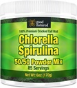 Polvere della Spirulina della clorella Premium di buona natura | 85 Serve | Non OGM | Luce solare coltivata | Colore verde intenso | Muro della cella schiacciata | Alkalyzing | Alta proteina | Capsule organici vegani | Acqua di montagna